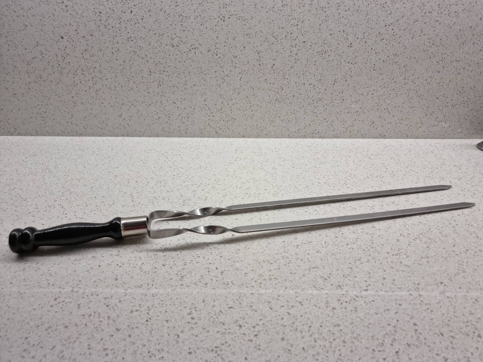 Фото №1 Шампур двойной  630*12*3,0 мм  Black